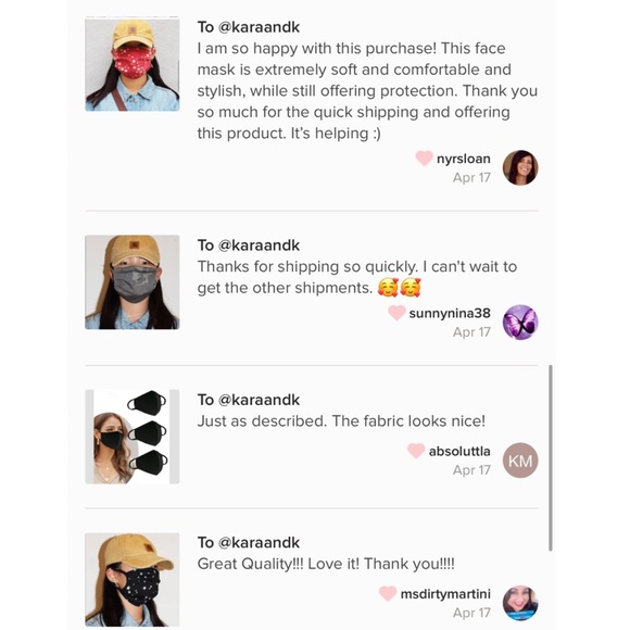 6 MADE IN USA, Black Washable Face Mask - Picture 3 of 6